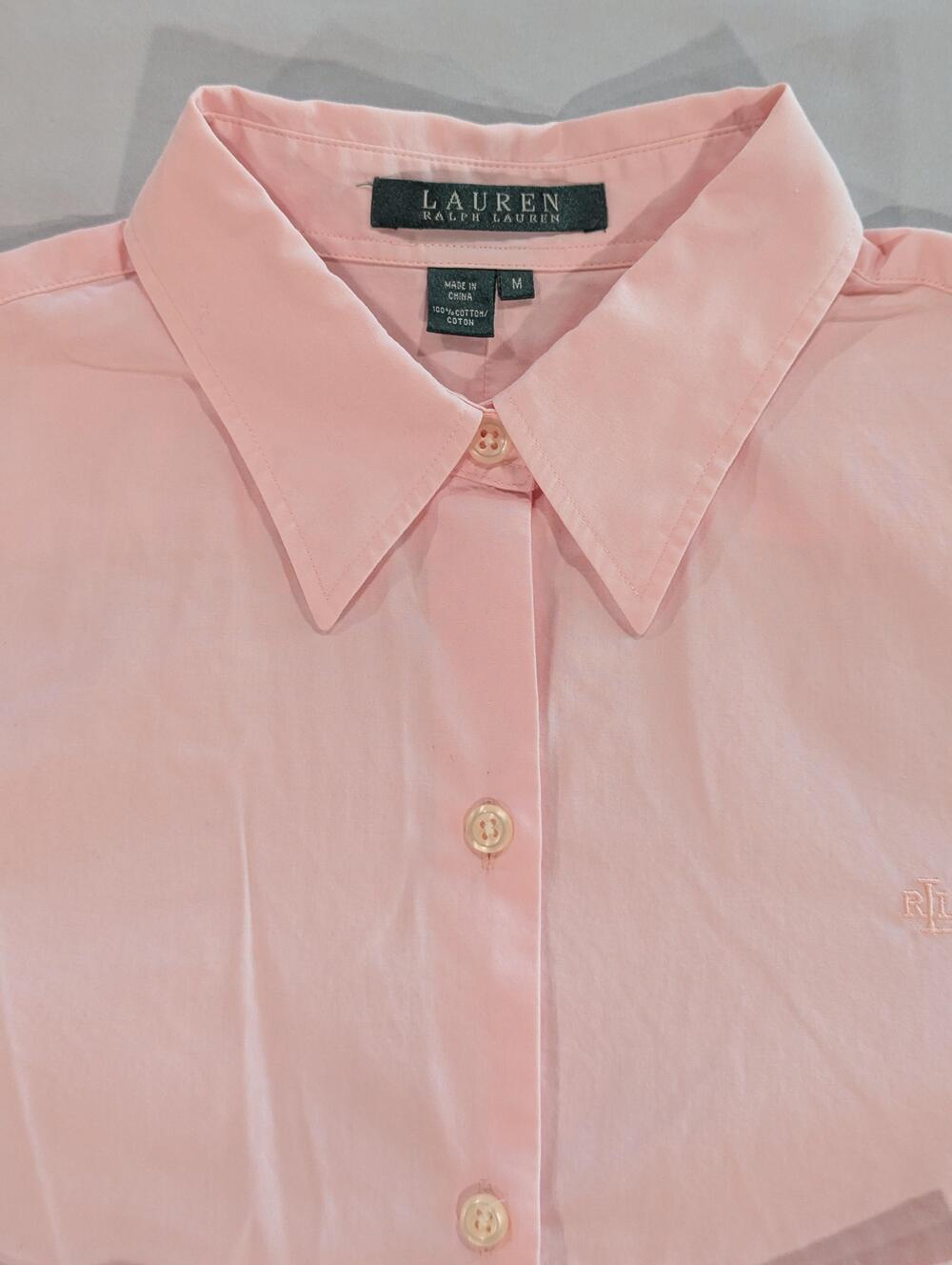 Lauren Ralph Lauren Shirt Womens M Pink Long Sleeve Button Up Cotton Casual